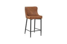 Load image into Gallery viewer, 26" Metal And Faux Leather Low Back Counter Height Bar Chairs (Set of 2) - Orange / Black