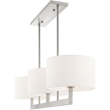 Load image into Gallery viewer, 22" Three Light Dimmable Chandelier With Shades - Nickel
