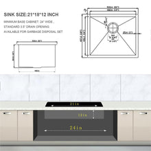 Load image into Gallery viewer, Modern Undermount Stainless Steel Kitchen Sink 16 Gauge, Deep Single Bowl