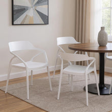 Load image into Gallery viewer, Open Back Dining Arm Chairs Heavy Duty Plastic (Set of 4) - White