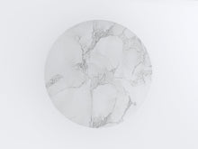 Load image into Gallery viewer, 35" Genuine Marble And Wood Round Pedestal Coffee Table - White