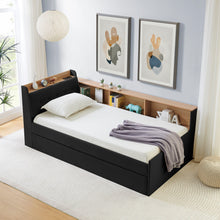 Load image into Gallery viewer, Upholstered Daybed With Storage Headboard, Wireless Charging, LED Lights