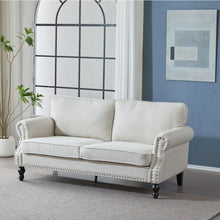 Load image into Gallery viewer, Rolled Arm Sofa With Nailhead Trim With Wooden Legs