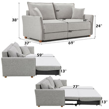 Load image into Gallery viewer, Oren - Chenille Sleeper Sectional Sofa With Storage 2 Toss Pillows - Gray
