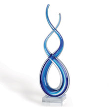 Load image into Gallery viewer, Murano Modern Abstract Tabletop Sculpture (376069) - Clear / Blue
