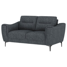 Load image into Gallery viewer, Oberle - Upholstered Sloped Track Arm Loveseat - Charcoal