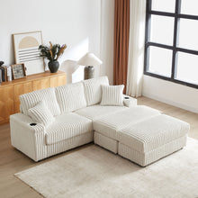 Load image into Gallery viewer, 3 Seater Sofa With 2 Ottomans For Living Room
