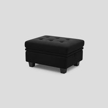 Load image into Gallery viewer, Velvet Tufted Storage Ottoman (714389) - Black