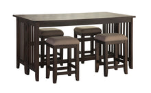 Load image into Gallery viewer, Drop Leaf Table & 4 Stools - Dark Brown