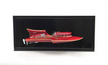 Load image into Gallery viewer, Ferrari Hydroplane Half Hull Boat Hand Painted Decorative Boat - Black / Red