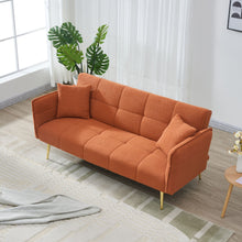 Load image into Gallery viewer, Convertible Double Futon Sofa Bed With Folding Armrests For Living Rooms