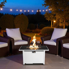 Load image into Gallery viewer, Outdoor 43" Rectangular Fire Pit Table With Adjustable Flame Control - White