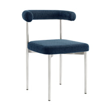Load image into Gallery viewer, Polyester Open Back Dining Side Chairs (Set of 2) - Blue