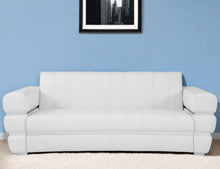 Load image into Gallery viewer, Italian Leather Sofa Silver Legs - White