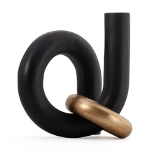Load image into Gallery viewer, Modern Abstract Tabletop Sculpture - Black / Gold