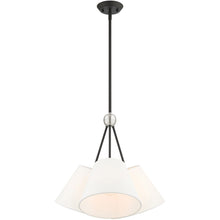 Load image into Gallery viewer, 21" Three Light Dimmable Chandelier With Shades - Black