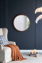 Load image into Gallery viewer, Round Hand Carved Rose Antique Mirror Frame, Wall Mirror For Live Space