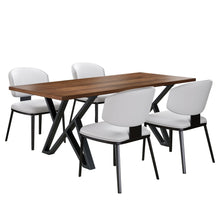 Load image into Gallery viewer, 5 Pieces Modern Faux Leather And Metal Dining Set