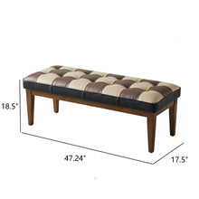 Load image into Gallery viewer, Checkered Bench For Entryway - Black / Brown / Cream