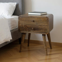 Load image into Gallery viewer, 22" Solid Wood Distressed Two Drawer Nightstand - Natural