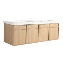 Load image into Gallery viewer, Wall-Mounted Bathroom Vanity With Resin Sink And Soft Closing Doors