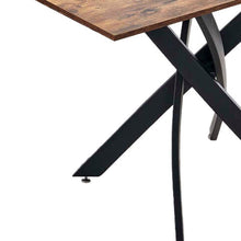 Load image into Gallery viewer, 47" Wood And Metal Cross Leg Base Dining Table - Brown