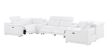 Load image into Gallery viewer, Leather Modular U Shaped Eight Piece Corner Sectional With Console - White