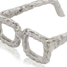 Load image into Gallery viewer, Textured Square Eyeglasses Tabletop Sculpture - Silver
