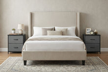 Load image into Gallery viewer, Fabric Metal And Wood Two Drawer Dresser (Set of 2) - Gray / Black