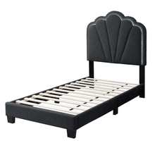 Load image into Gallery viewer, Bed With Floral Design Headboard And Built In LED Lighting