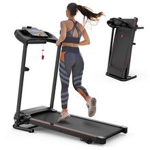 Load image into Gallery viewer, Foldable Electric Treadmill With 2.5Hp Motor, 12Km / H Speed, 3 Incline Levelstooth Music, Heart Rate Sensor, Spacious Running Belt For Indoor - Black