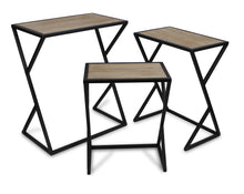 Load image into Gallery viewer, Solid Wood Frame Nested Tables (Set of 3) - Brown / Black