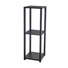 Load image into Gallery viewer, Solid Wood Square End Table With Two Shelves - Black