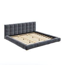 Load image into Gallery viewer, Upholstered Platform Bed Frame With Tufted Headboard