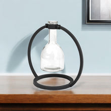 Load image into Gallery viewer, Abstract Cylinder Table Vase - Clear / Black