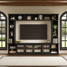 Load image into Gallery viewer, All-In-One Entertainment Center With Bookshelves & Tempered Glass Doors, TV Console Unit For Living Room
