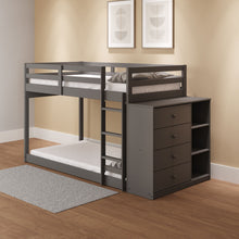Load image into Gallery viewer, Gaston - Bunk Bed Twin Over Twin With 4 Drawers & 3 Compartments - Gray