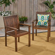 Load image into Gallery viewer, Wilson - Rustic Dining Chair Acacia Wood With Slat Panel Design (Set of 2) - Dark Brown