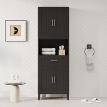 Load image into Gallery viewer, Freestanding Tall Bathroom Cabinet With Soft Close Doors And Adjustable Shelves