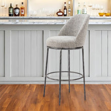 Load image into Gallery viewer, Fabric And Steel Bar Height Swivel Bar Chair - Gray And Black