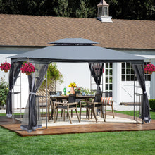Load image into Gallery viewer, Patio Gazebo Tent With Ventilated Double Roof And Mosquito Net For Backyard Or Garden