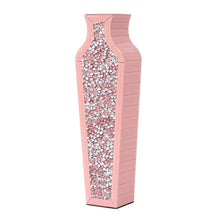 Load image into Gallery viewer, Mirrored Floor Vase With Faux Crystals - Pink