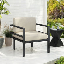 Load image into Gallery viewer, Modern Outdoor Lounge Chair With Aluminum Frame And Weather Resistant Cushions