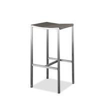 Load image into Gallery viewer, Stainless Steel Backless Bar Height Bar Chairs (Set of 4) - Brown / Silver