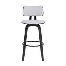 Load image into Gallery viewer, Fabric Swivel Low Back Counter Height Bar Chair - Light Gray And Black