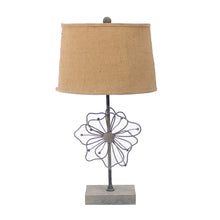 Load image into Gallery viewer, Country Cottage With Blooming Flower Pedestal Table Lamp - Tan