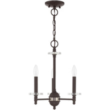 Load image into Gallery viewer, 18" Three Light Dimmable Chandelier With Shades - Bronze