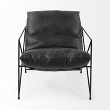 Load image into Gallery viewer, Faux Leather Contemporary Metal Chair - Black