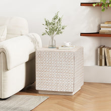 Load image into Gallery viewer, Chic Modern Mgo Cube Side Table With Fluted Design - Antique Brown