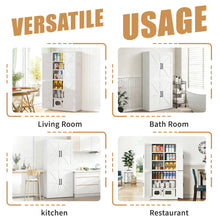 Load image into Gallery viewer, Kitchen Pantry Cabinet With Adjustable Shelves, Heavy Duty Storage - White